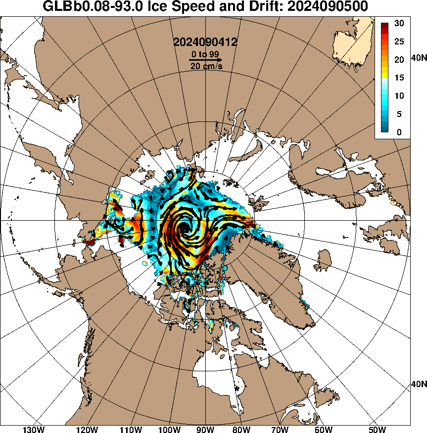 Arctic Sea Ice Speed and Drift – NRL HYCOM